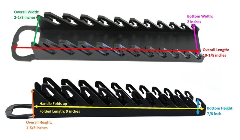 JSP Manufacturing 11-Tool Gripper Wrench Organizer Tool Tray Kit for Stubby or Line Wrenches (4 Piece Kit  Black & Red) - Image 3